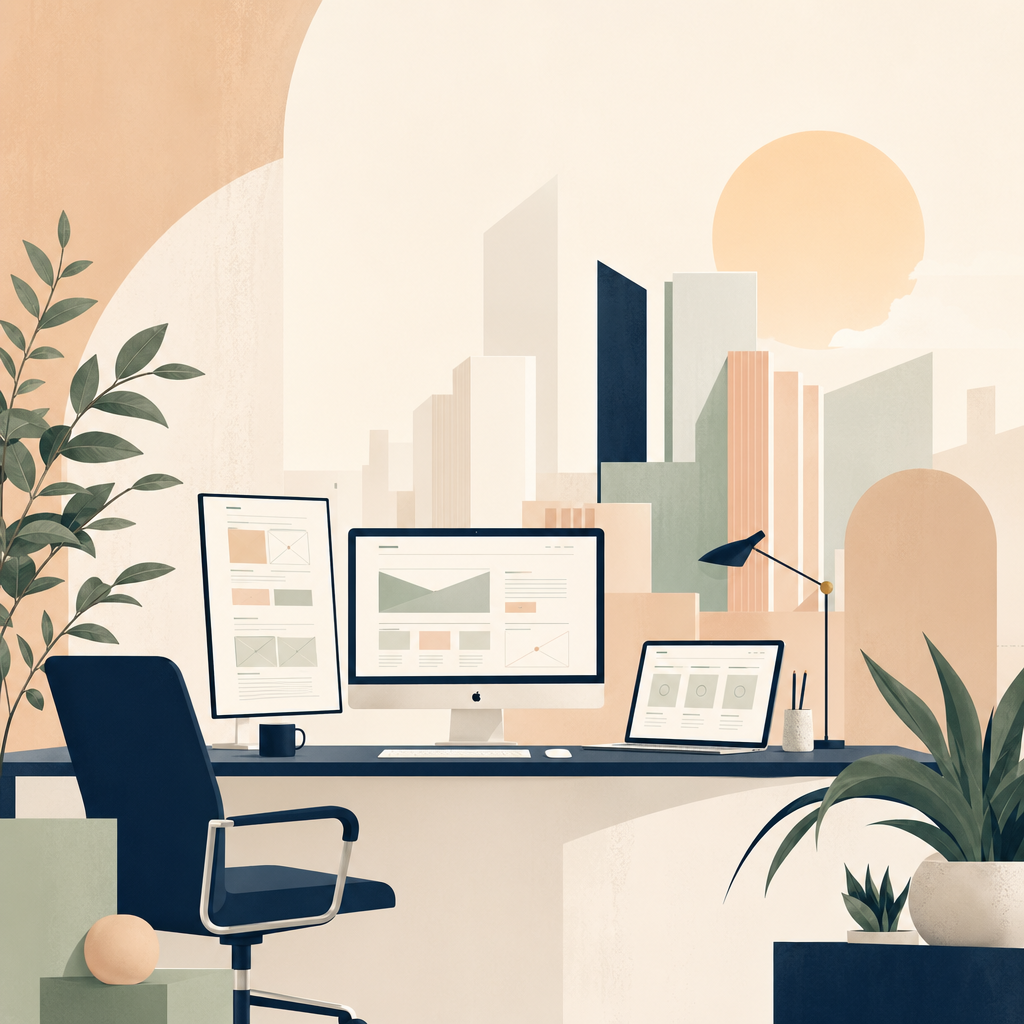 Enterprise website design — editorial illustration