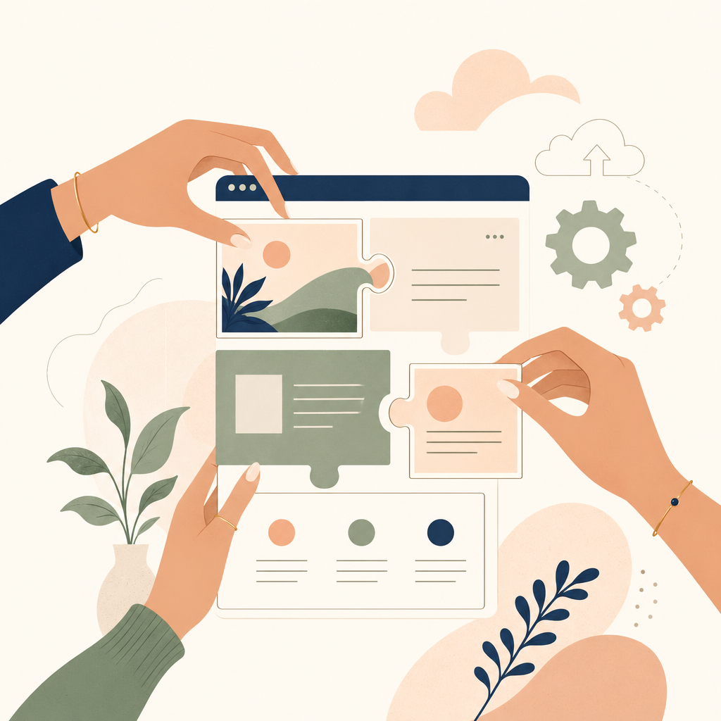 Web customization and deployment — editorial illustration